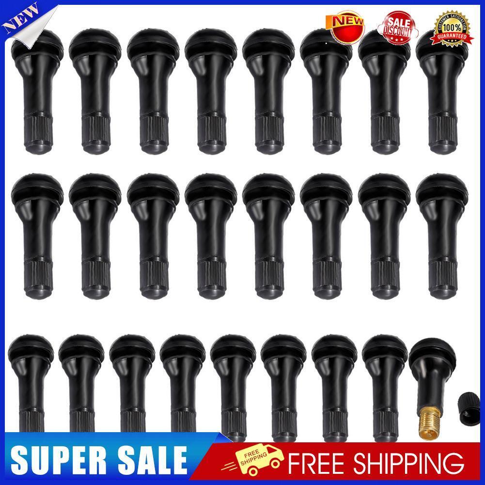 TR413 Snap-in Rubber Tubeless Tire Valve Stems for Car Motorcycle (25pcs)