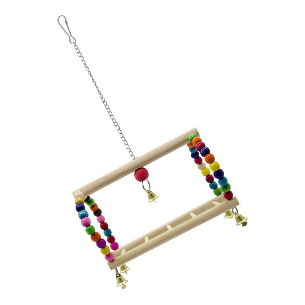 Parrots Cage Hanging Swing  Ladder Stand Perch  to Large Birds