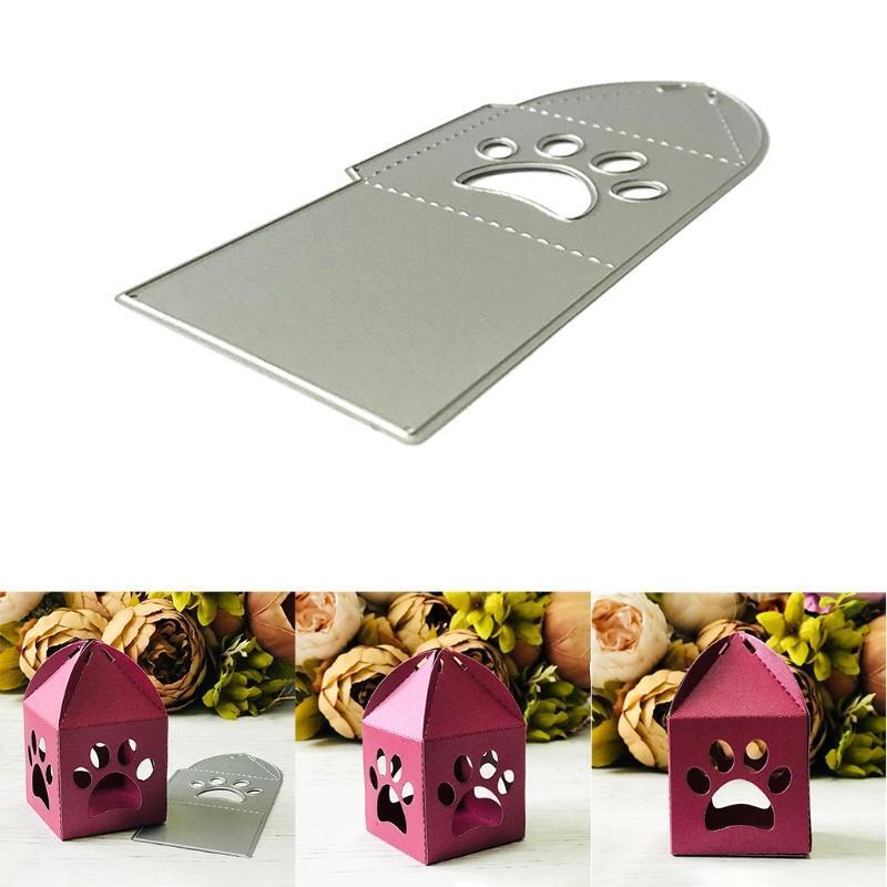 Dog Paw Print Box Metal Cutting Dies Stencil Scrapbooking DIY Album Stamp Paper