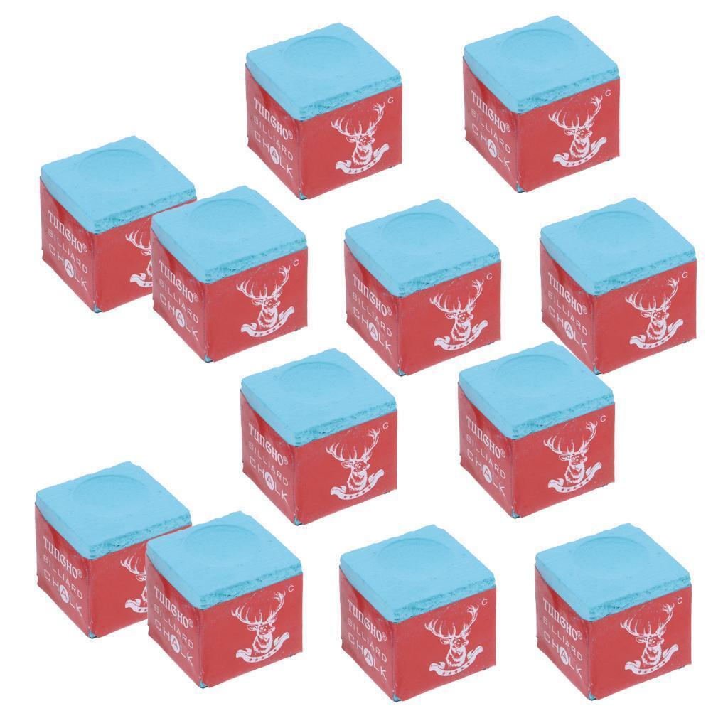 Performance Box of 12 Cubes of Pool Cue Tip Chalk Set Billiard Accessories