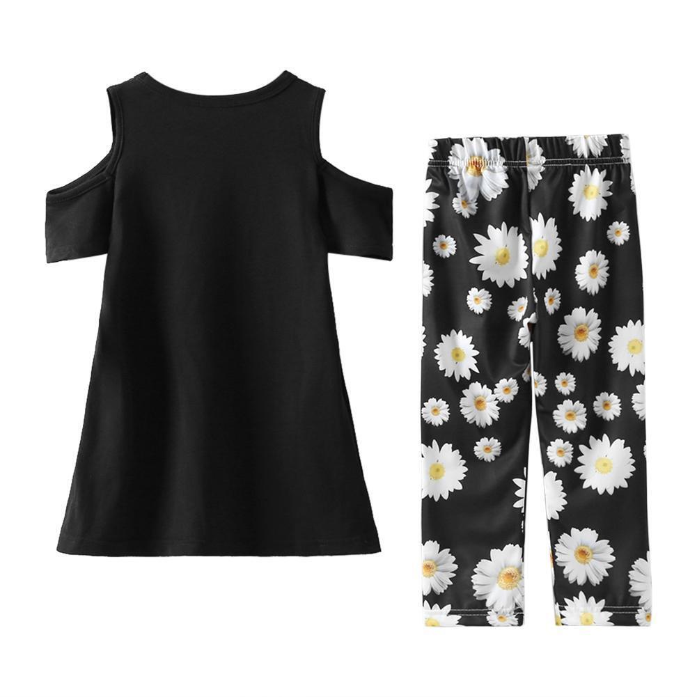 2pcs Family Matching Clothes Kids Tops Floral Print Pants (Daughter 19-24M)