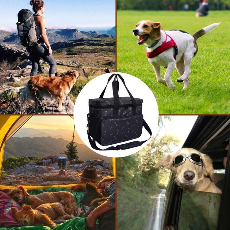 Pet Travel Shoulder Bag Multi-function Dog Food Tote Carrier Container Organizer