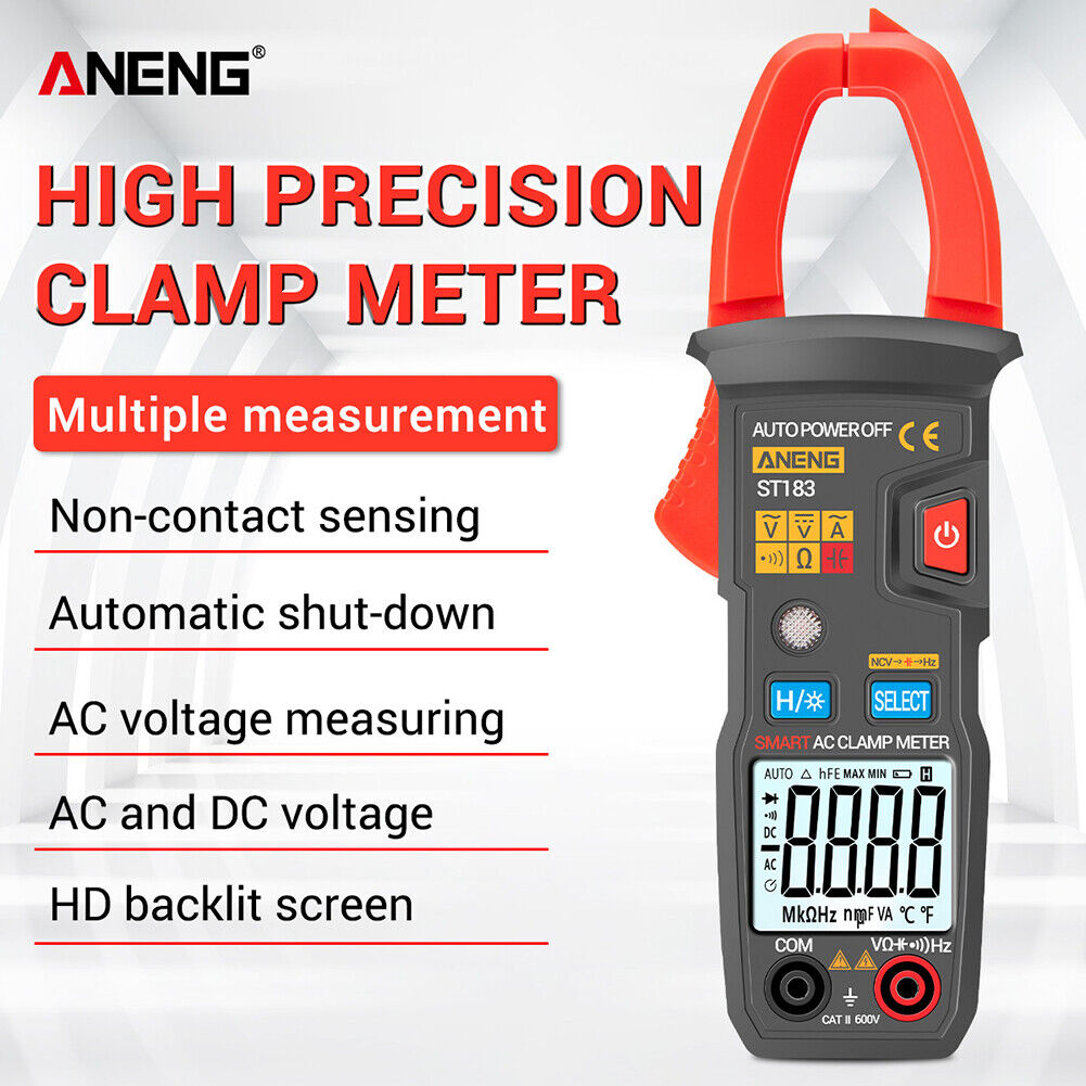 ANENG ST183 True RMS Digital Clamp Multimeter AC/DC Voltage Current Meter