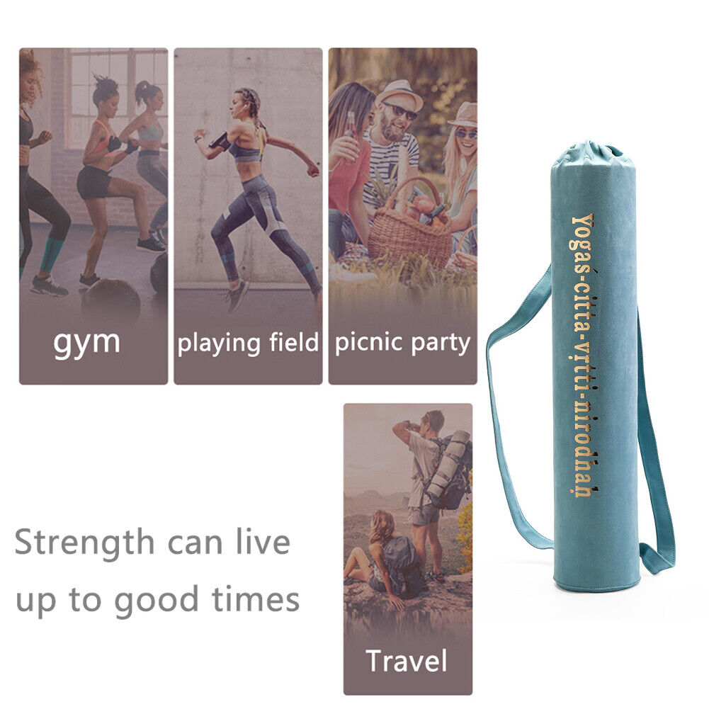Yoga Mat Shoulder Carrier Bag Exercise Pilates Pads Backpack (Light Blue)
