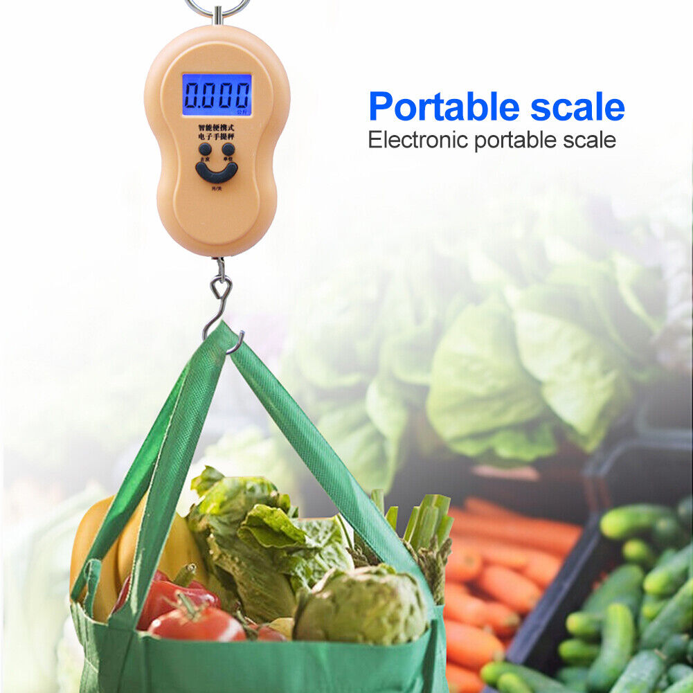 Portable Mini Digital Electronic Scales w/ Backlight Hanging Scale (Khaki)