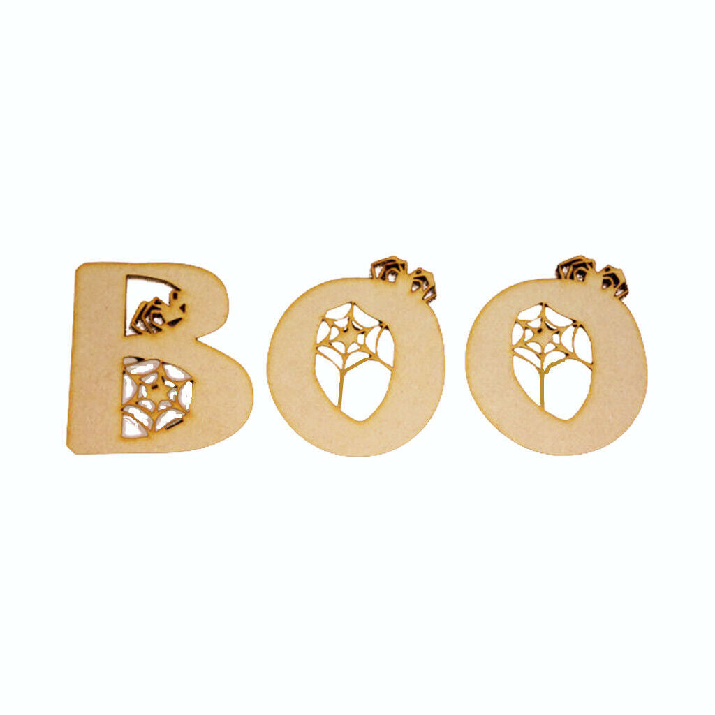 Funny Wooden  BOO Cutout Decoration Craft Blank Embellishments DIY