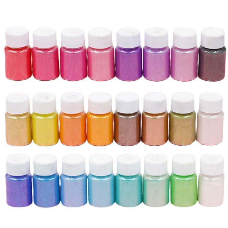24Box Soap Mica Powder Soap Coloring Set Mica Colors for Candle Making Mica