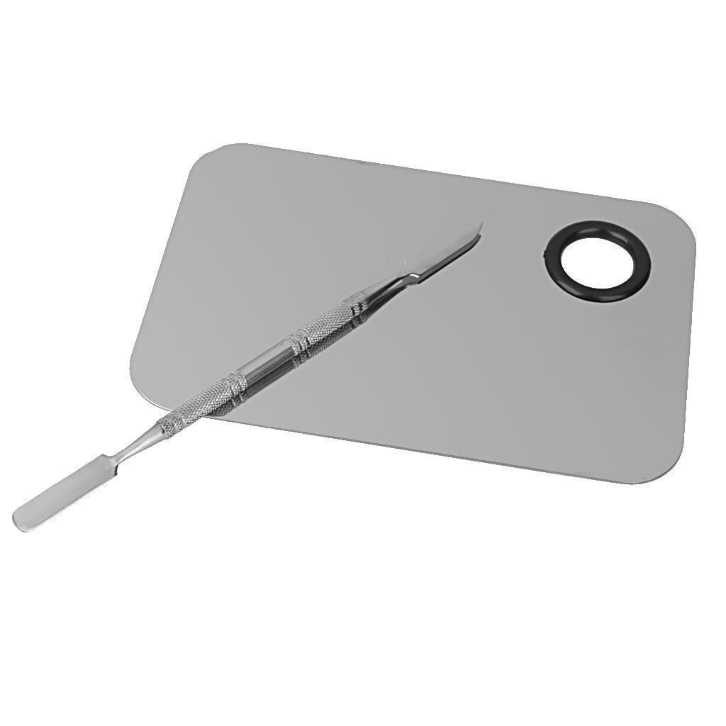 Stainless Steel Makeup Mixing Blending Palette with Spatula Cosmetic Tool
