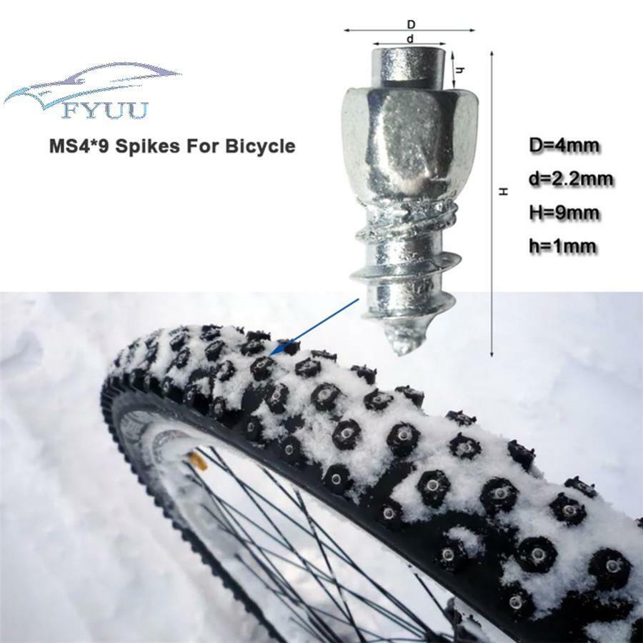 100pcs Winter 9mm Tire Snow Non-slip Screw Chain Spike W/Tool For Car Motorcycle