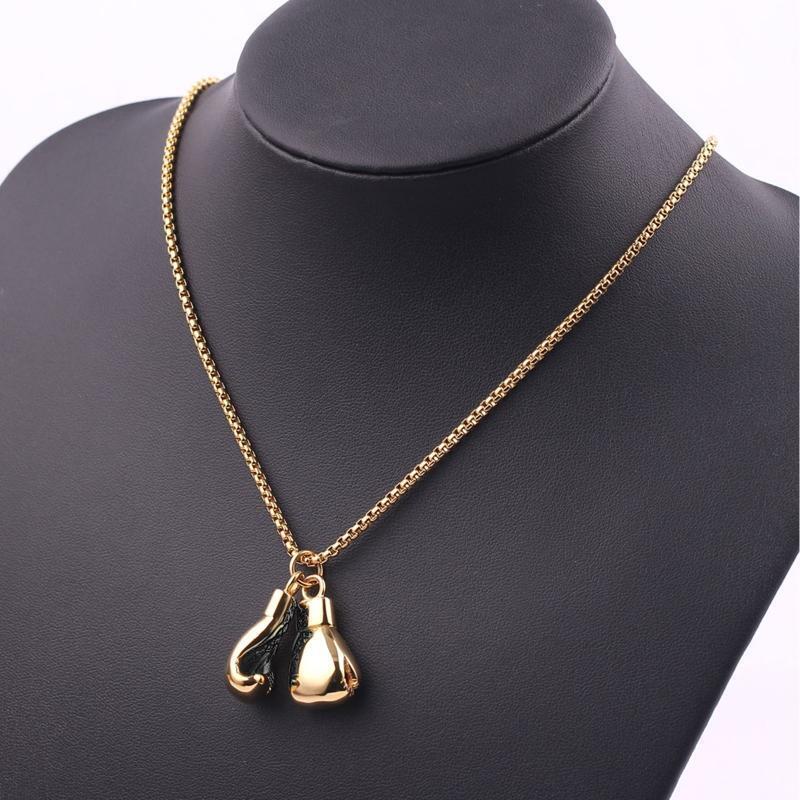 Alloy Boxing Glove Necklace Fighting Glove Pendant and Chain Men's Jewelry