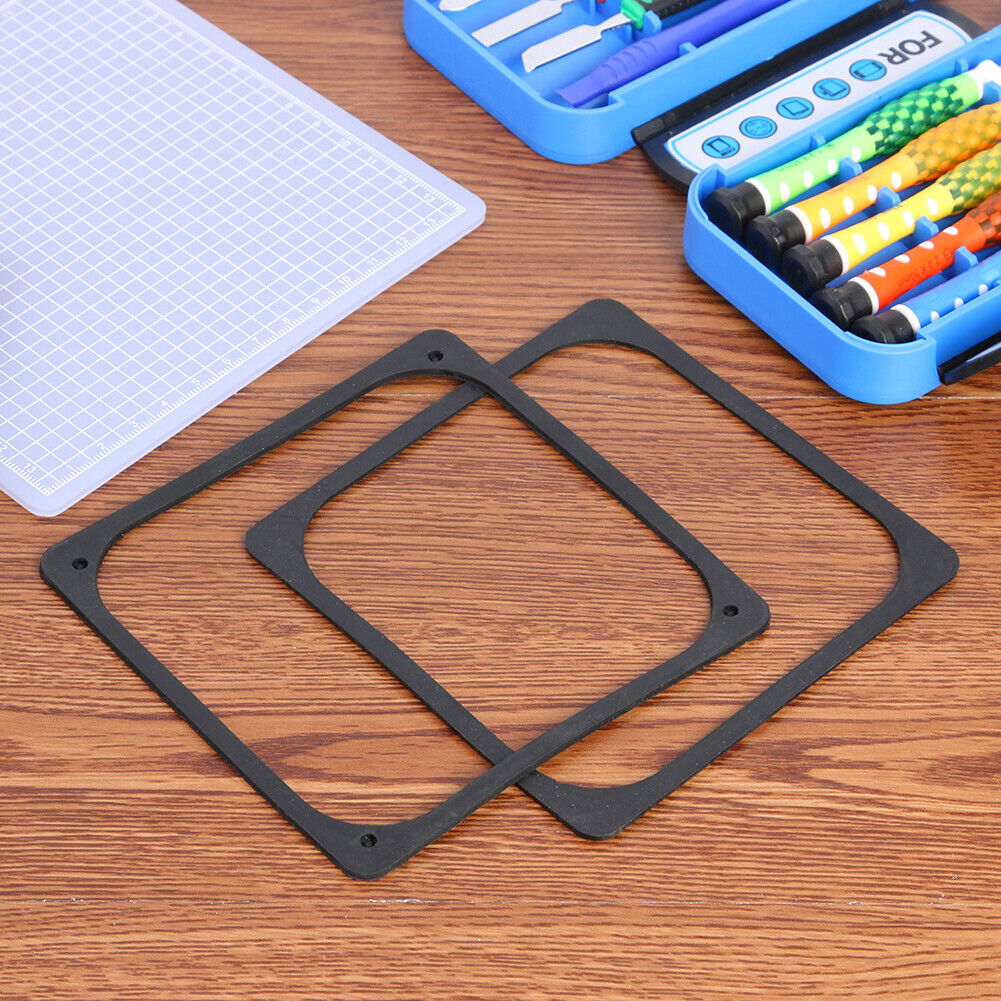 2pcs 120x120mm Anti Vibration Silicone Rubber Fan Gasket for PC Case Fan