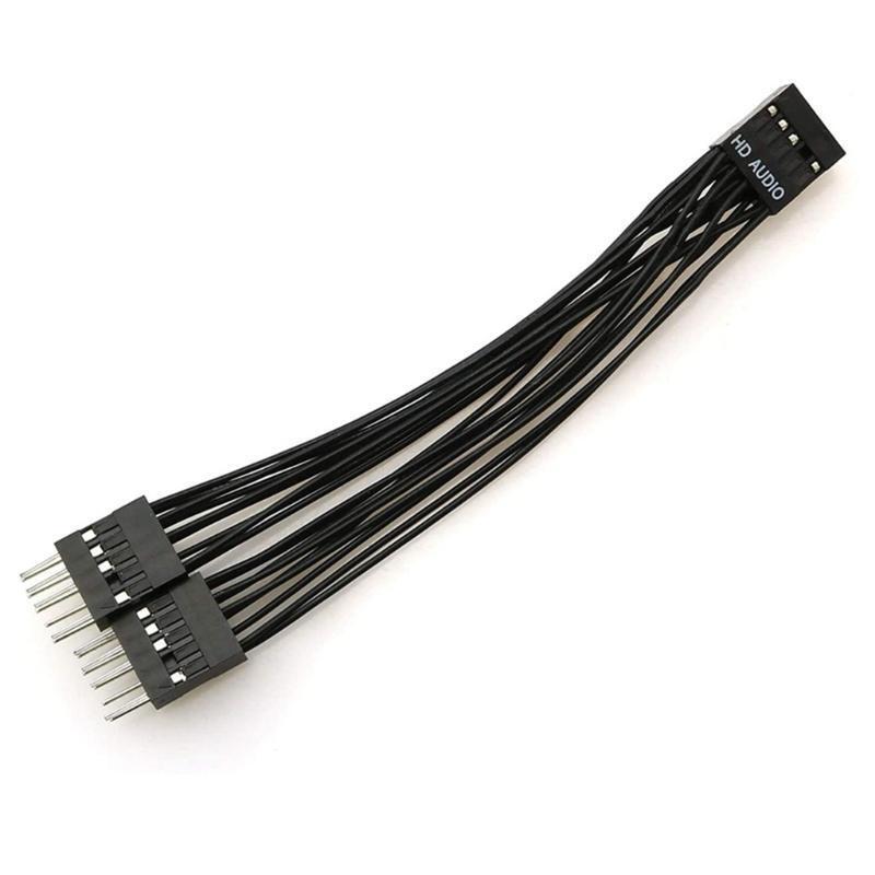 Audio Y Splitter Cable 9Pin Female to 2 Male for PC Motherboard Extension Cable
