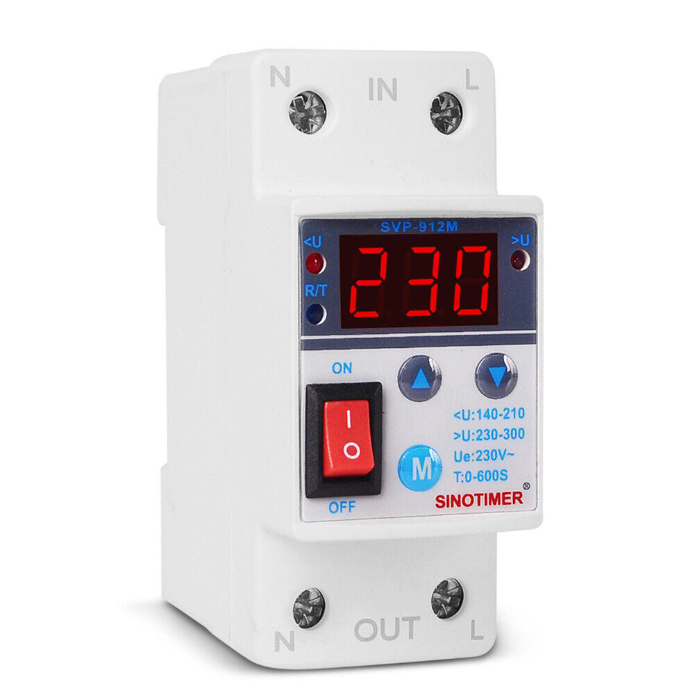 220V 40A SVP-912M Adjustable Reconnect Over and Under Voltage Protector