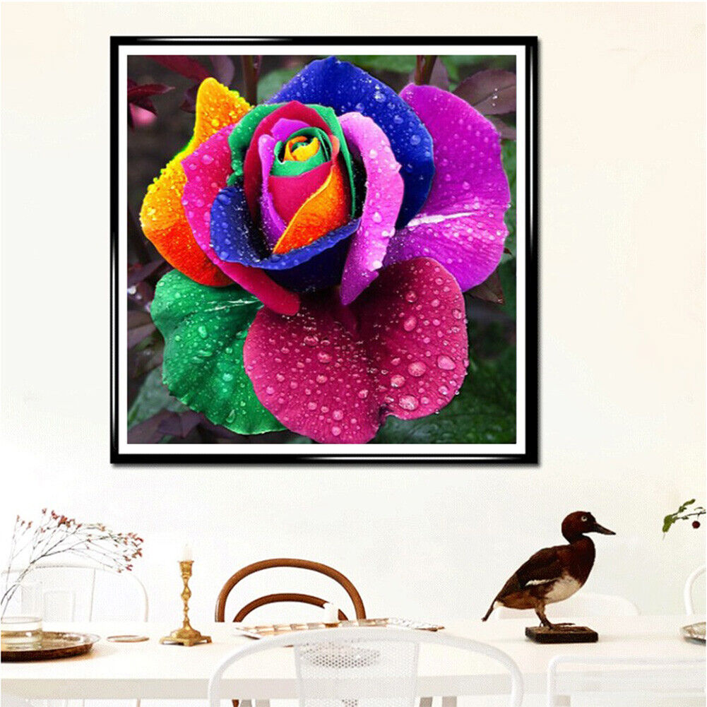 5D DIY Part Drill Diamond Painting Colorful Flower Cross Stitch Embroidery