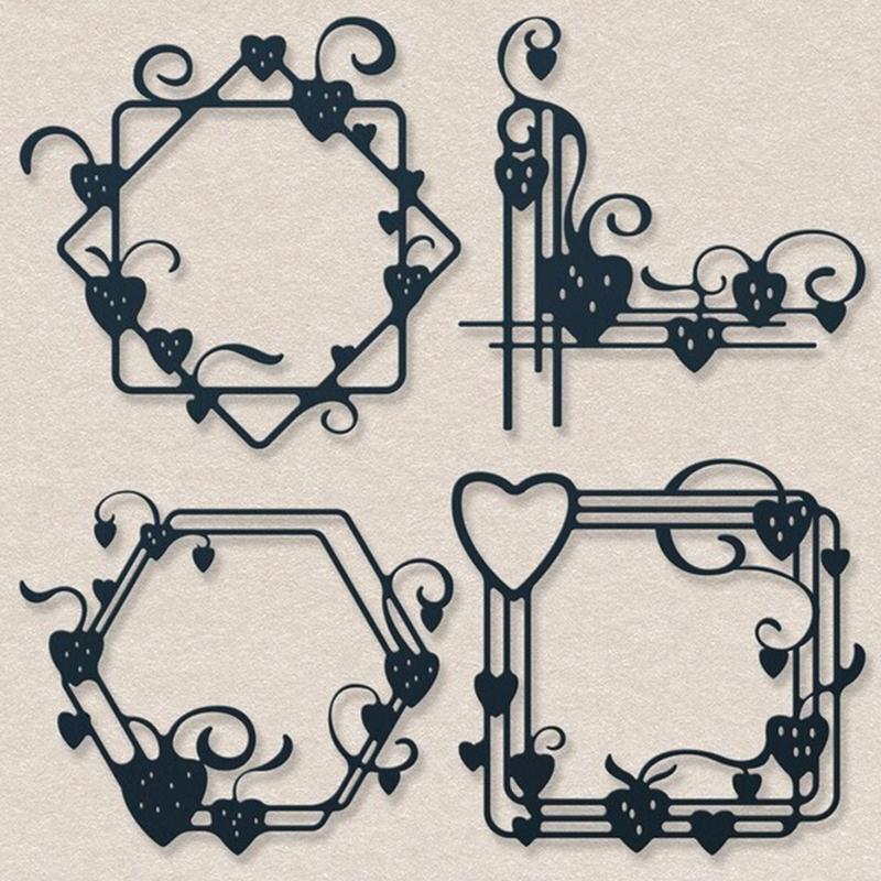 Rhombic Heart Lace Frame Metal Cutting Dies Stencil DIY Scrapbooking Template
