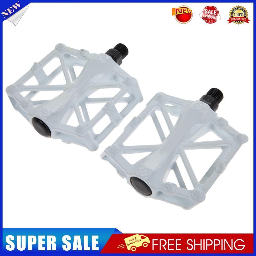 9/16 in Bike Pedals Ultra-Light Alloy Cycling Treadle Universal WHITE