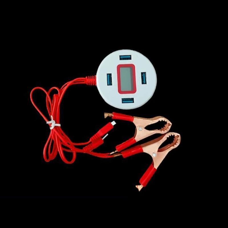DC Converter with Battery Clip Vehicle USB Power Adapter for Mobilephone Tablet