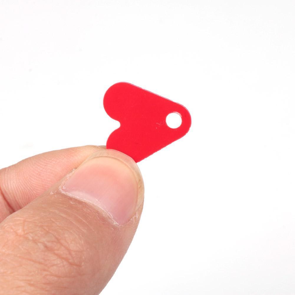 100pcs Plastic Fishtail for Spoon Fishing Lures Red Heart Sequins (22mm)
