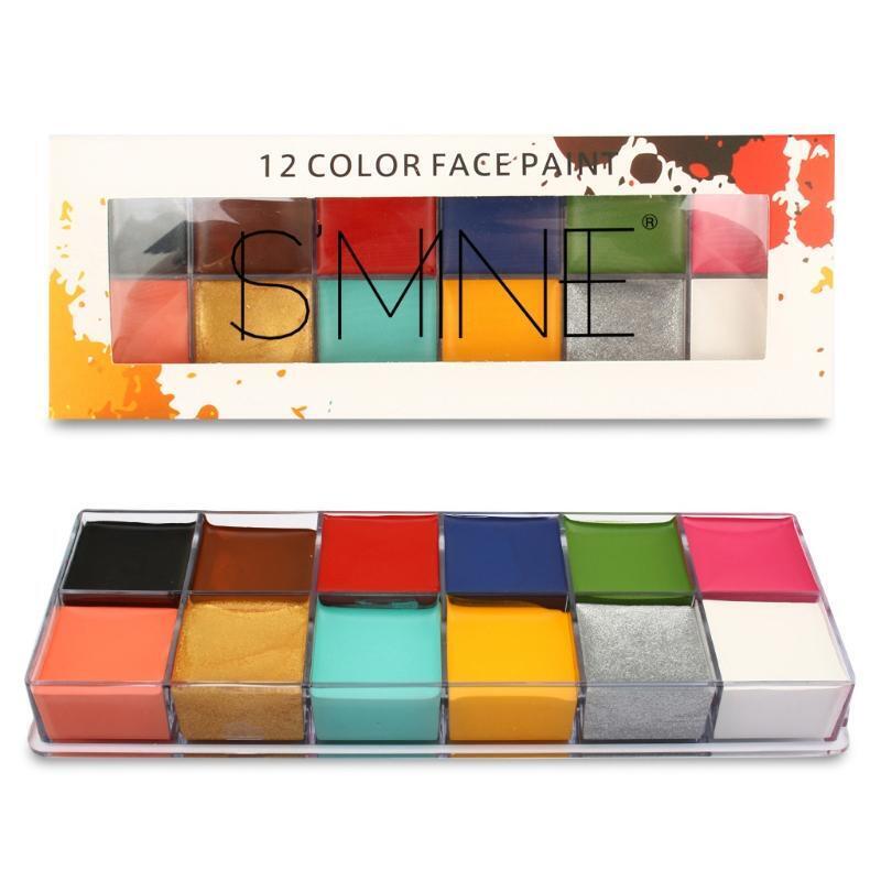 12 Colors Face Body Painting Art Non Toxic Safe Oil Paint Halloween Party Fancy