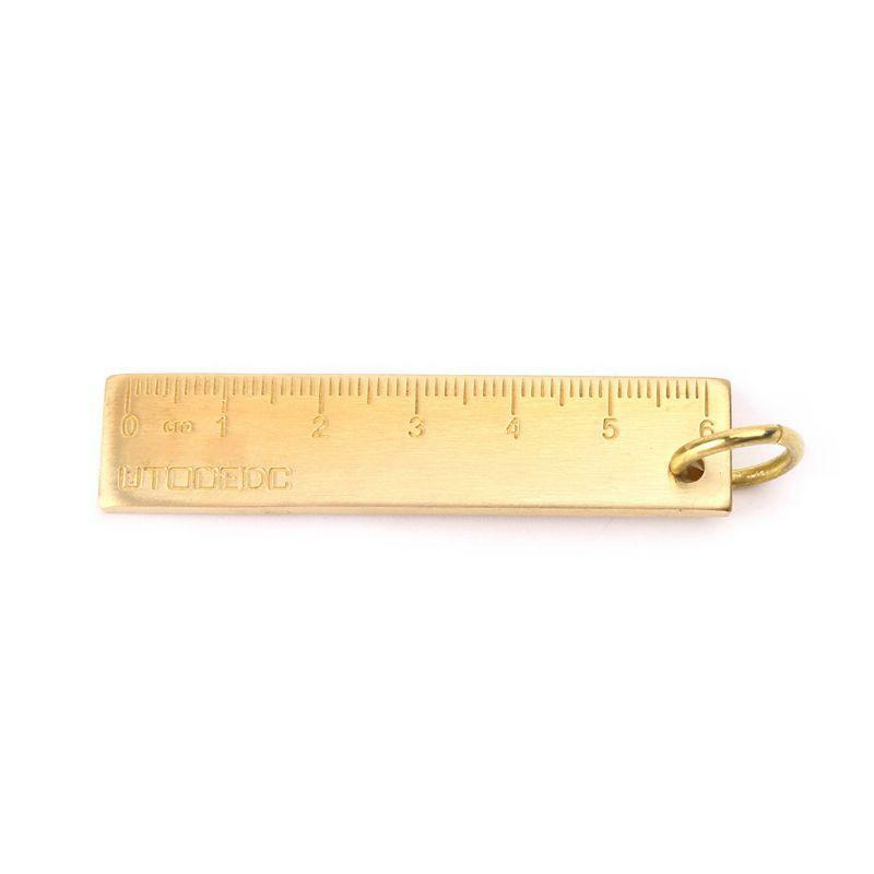 Outdoor Camping Copper Ruler Portable Mini EDC Tool Brass Scale Keychain Pendant