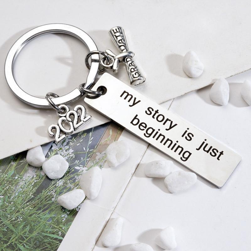 Graduation Season Gift Stainless Steel Keychain Ornaments Inspirational Jewelry