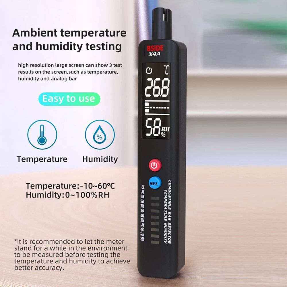 Temperature Humidity Meter Natural Gases Leak Detector Quick Response Alarm