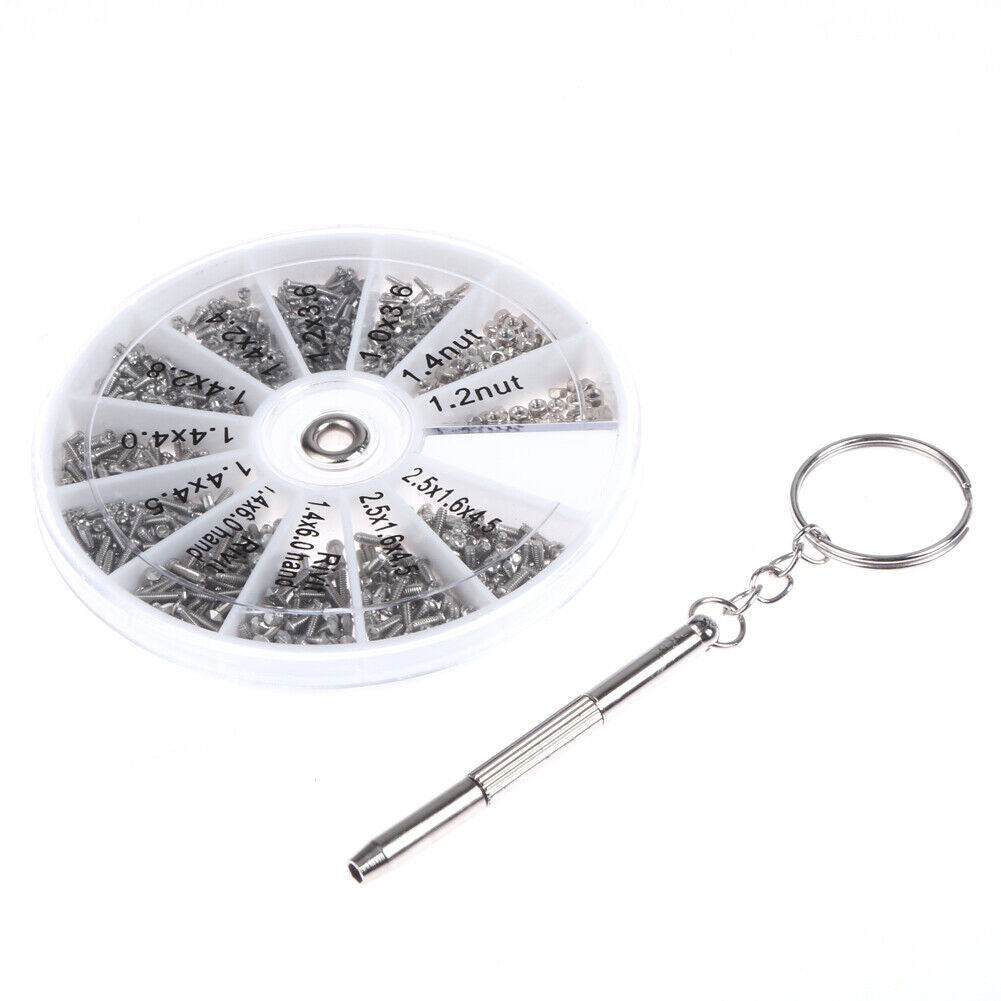 12 Kinds 600Pcs/set of Stainless Steel Screws Nuts Assortment Kit M1 M1.2 M
