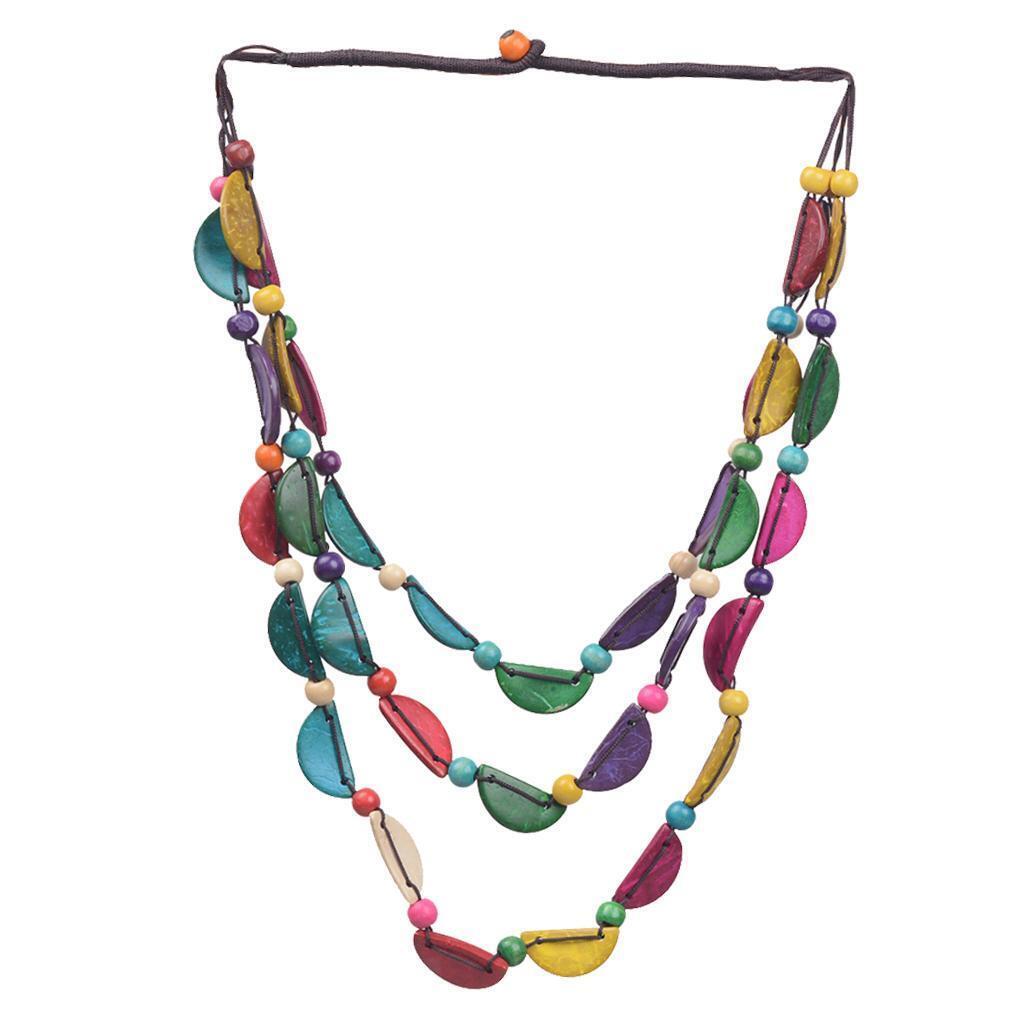 Ethnic Multi-layer Coconut Shell Beaded Necklace for