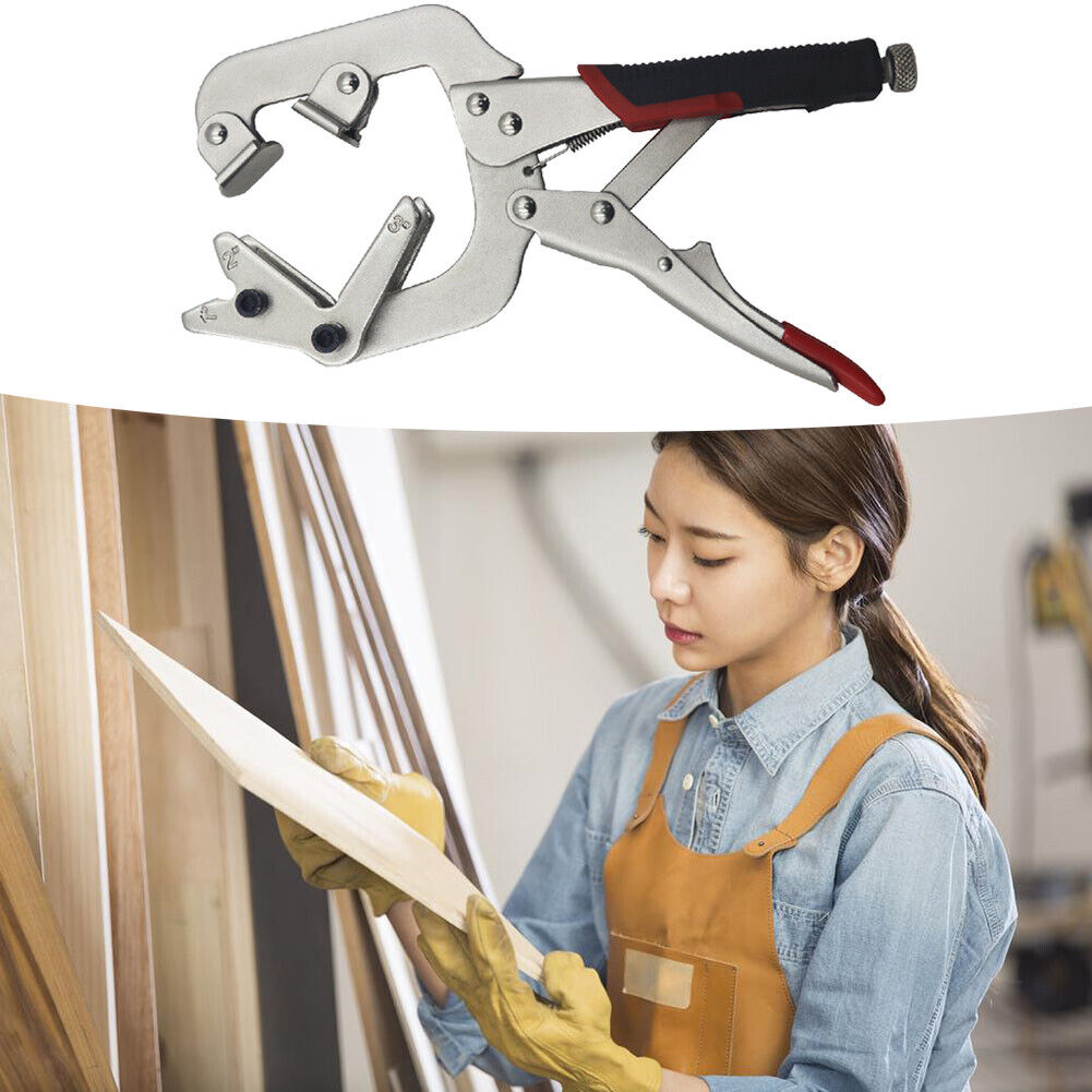 Dual-use Right Angle Locking C Clamp with V-shaped Pad Welding Pipe Pliers