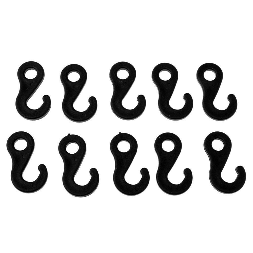 10 Pcs Plastic Shock  Cord Karabiner Hook Elastic Cord Rope End Buckle