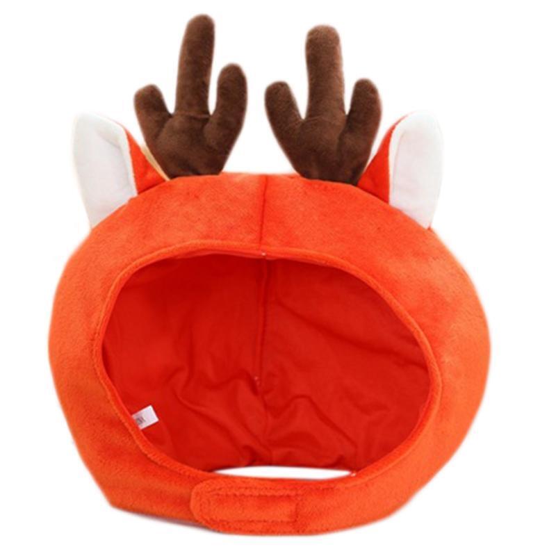 Cartoon Elk Deer Antlers Plush Hat Funny Animal Stuffed Headgear Cap Photo Props