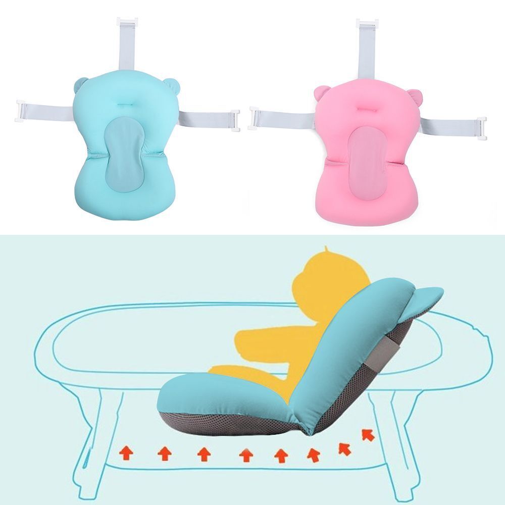 Mat Bathtub Seat Newborn Baby Shower Bath Tub Pad Anti-Slip Bathtub Pillow