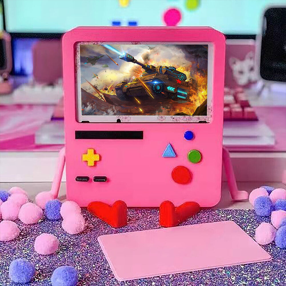 Game Console Support Storage Holder for Switch Charging Stand Base (Pink)