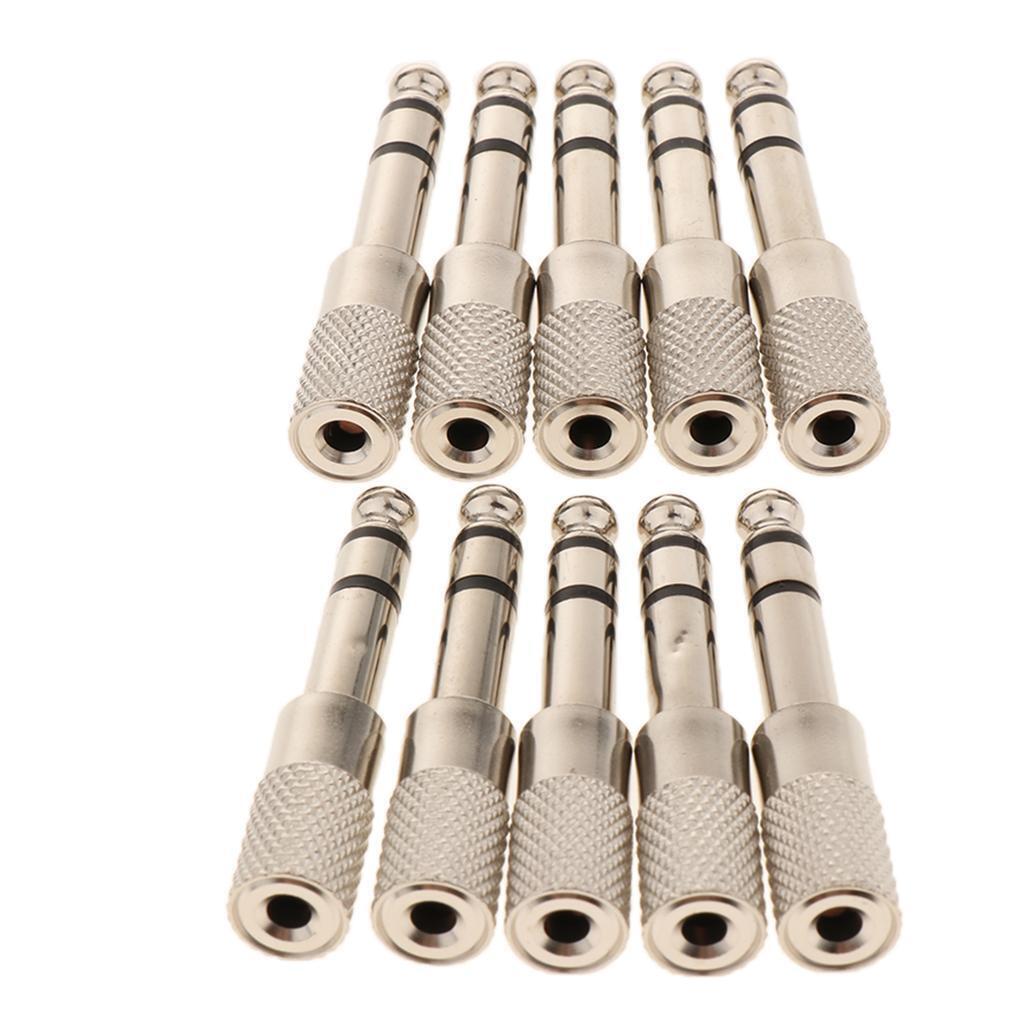10 Pack (1/8 inch) 3.5mm Male Plug to (1/4 inch) 6.5mm Female Jack Stereo