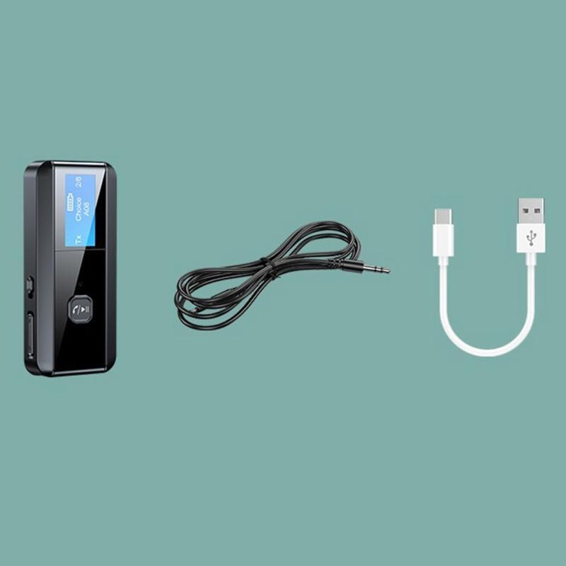 LCD Wireless Bluetooth-compatible 5.0 Transmitter Receiver 3.5mm Audio Adapter