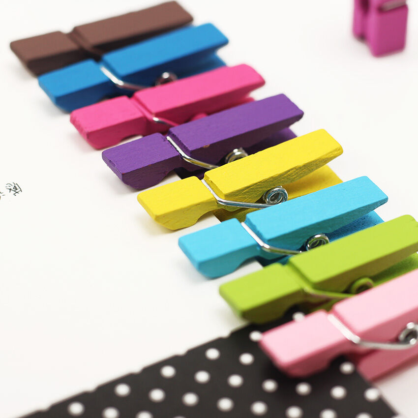 100X Mini Wood Clothespins Laundry Photo Paper Peg Clip Clothes Pins Art Craft