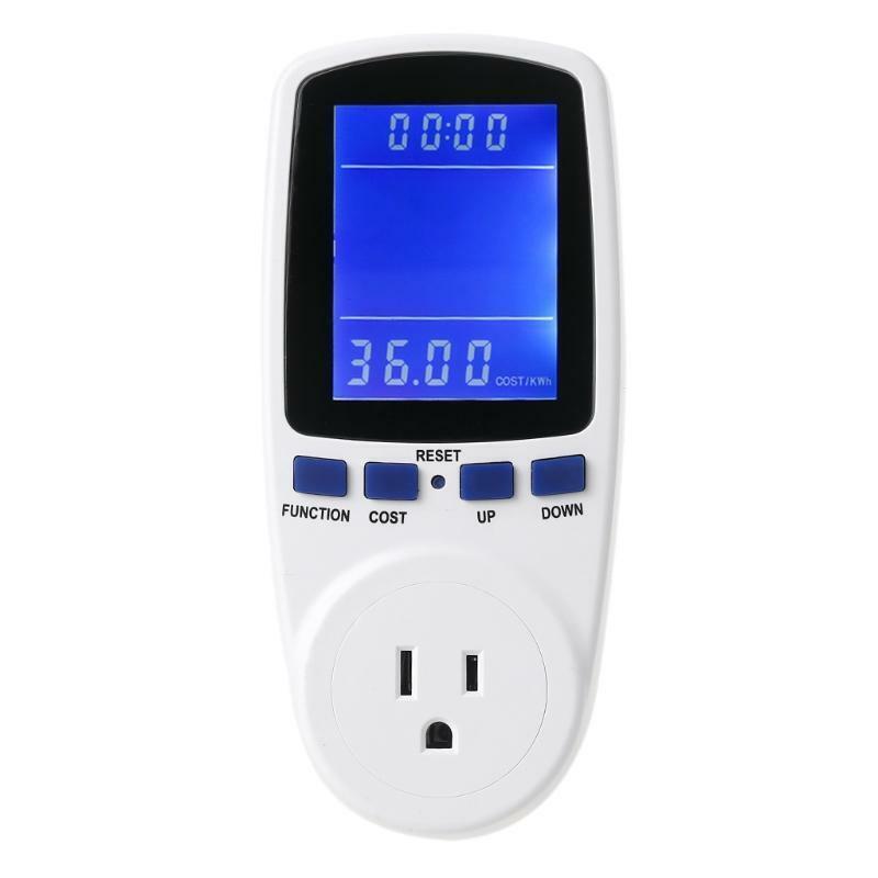 Plug in Power Meter Electricity Analyzer LCD Backlight Plug in Socket Wattmeter