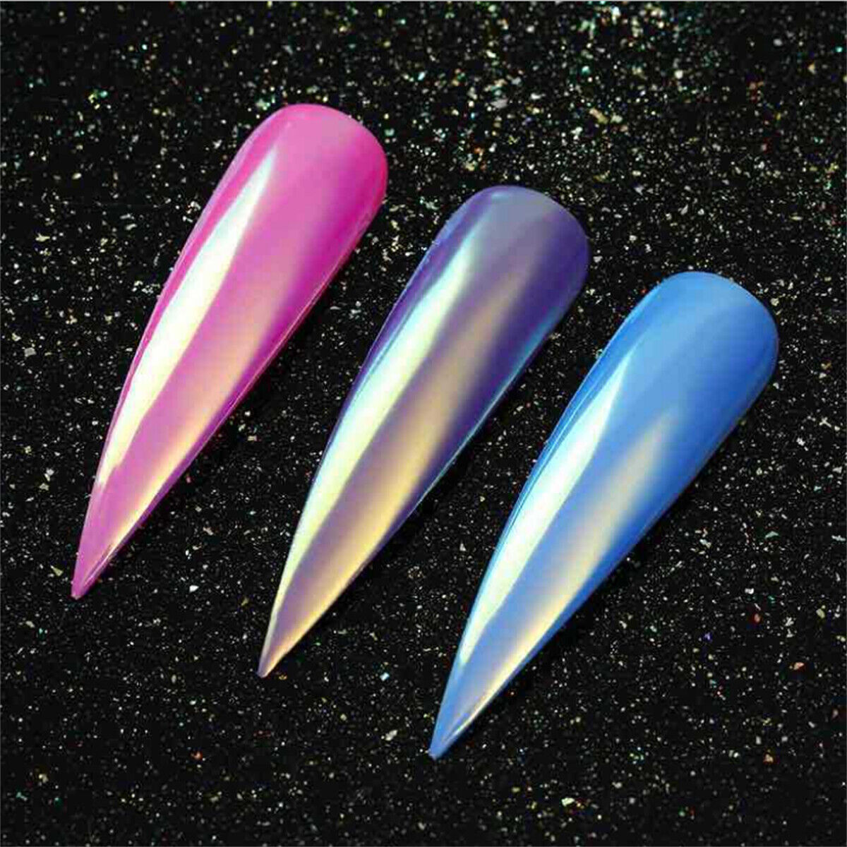 DIY Nail Art Pigment Glitter Mirror Neon Mermaid Chrome Powder Dust Gel Polish