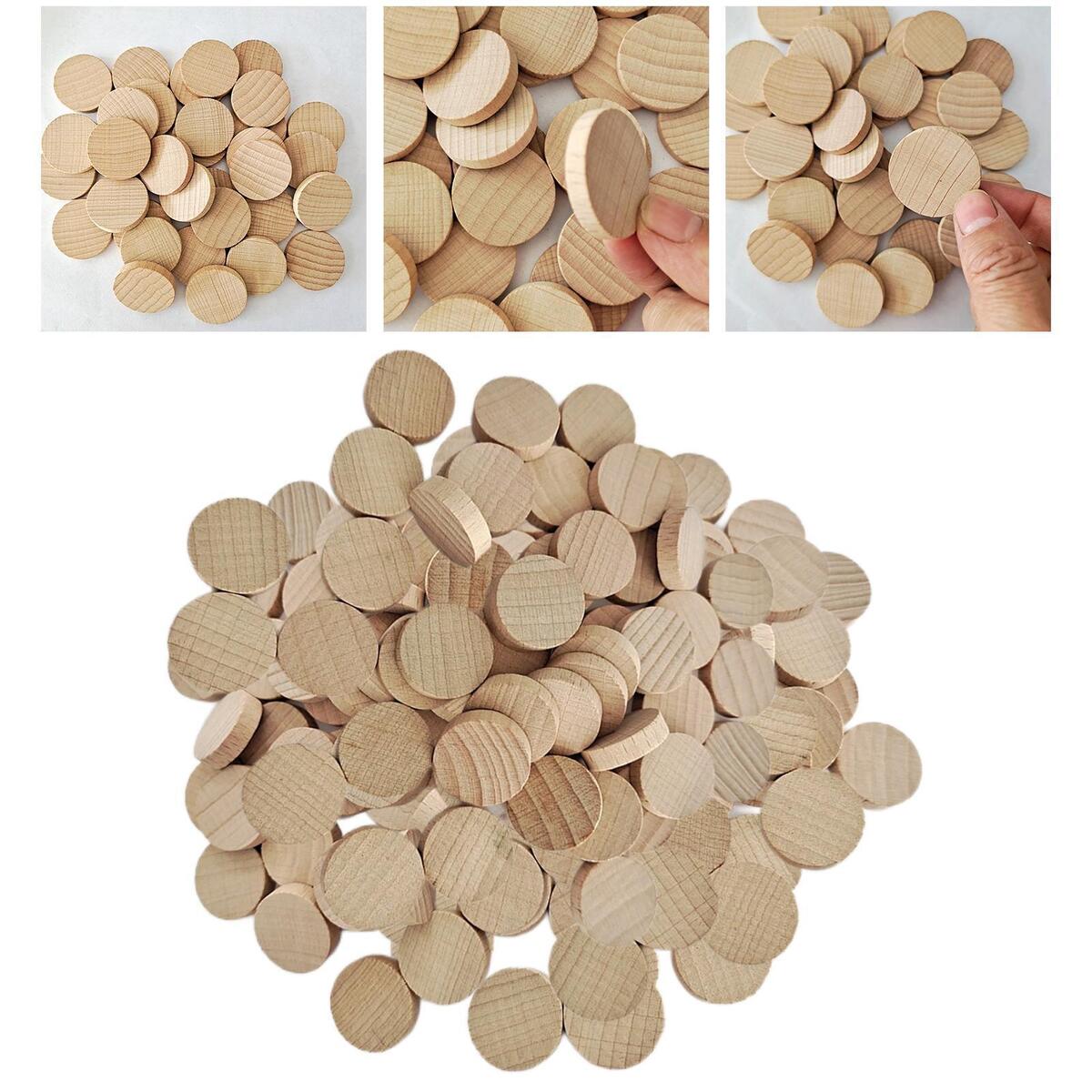 100 * Unfinished  Slice DIY 0.8"  Cutout Chips Crafts en Pieces