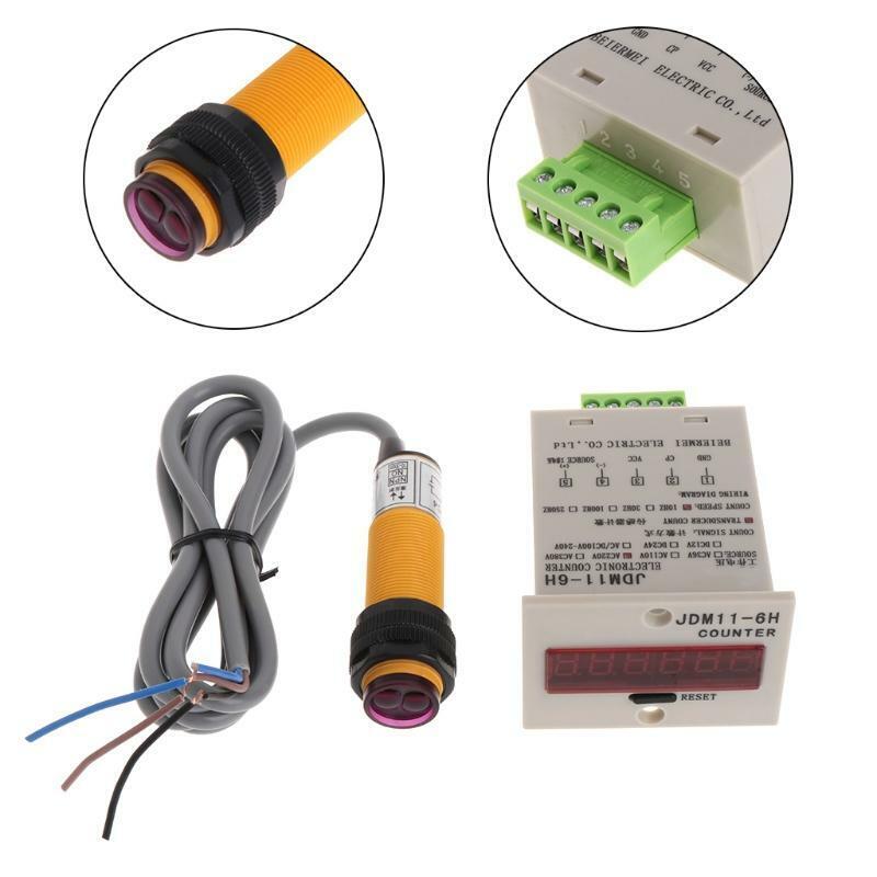 1-999999 Counter 6-Digit LED Display Adjustable NPN Photoelectric Sensor Switch