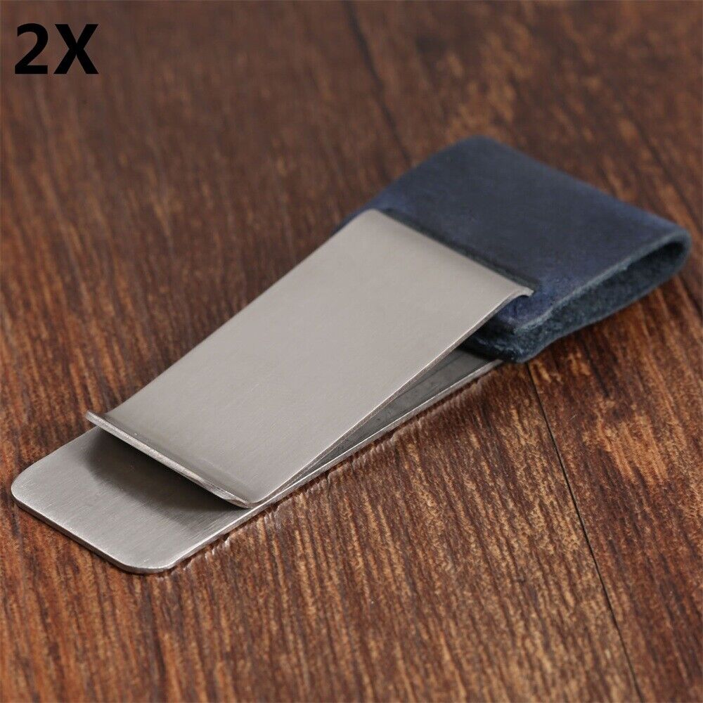 2 Set Blue Leather Pen Holder Organizer Clip For Notebook Diary Journal Passport