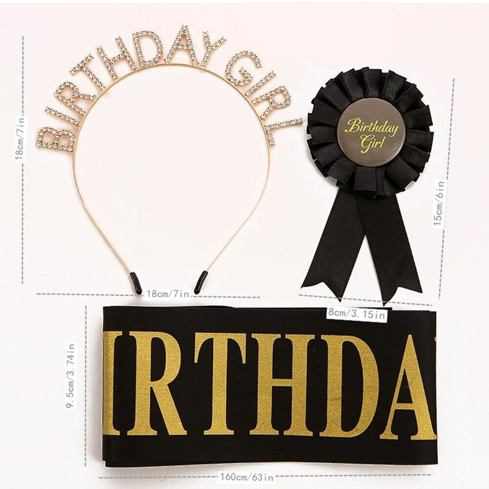 Corsage Hair Band Birthday Girl with Crown Birthday headdress Happy Birthday