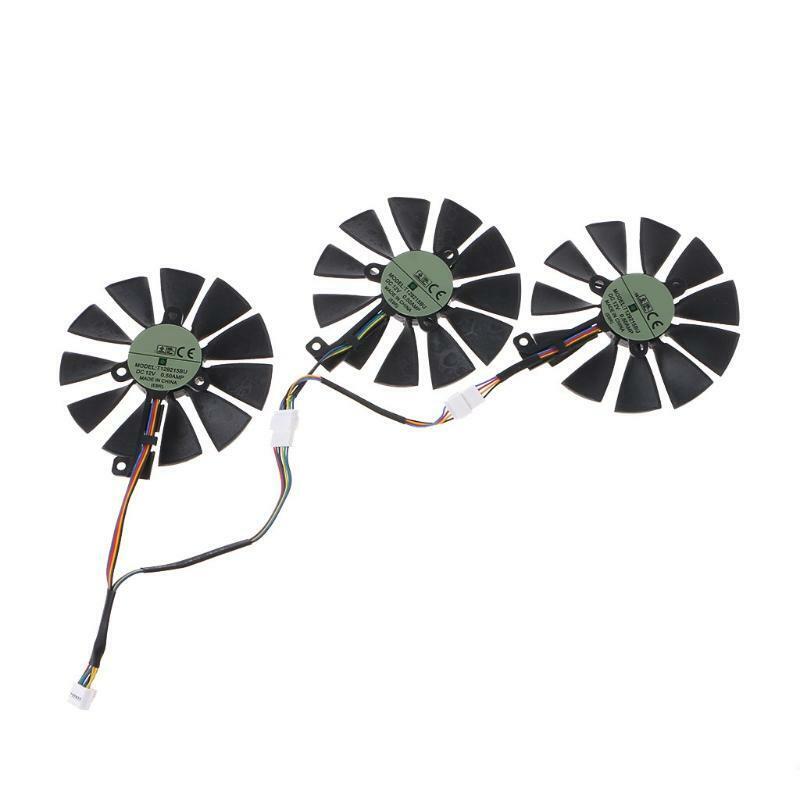 3Pcs 90MM T129215BU 7Pin Cooling Fan for GTX1080Ti R9 390X/390 12V 0.5A