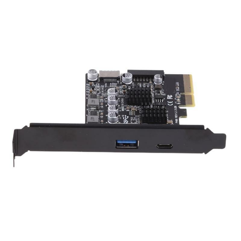 2-Port PCI-E X4 Riser Card PCIe to USB3.2 Gen 2 Adapter Riser Add-on Cards