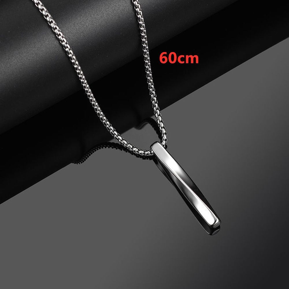 Fashion Trendy Jewelry Men Pendant Rectangle Stainless Steel Chain Necklace