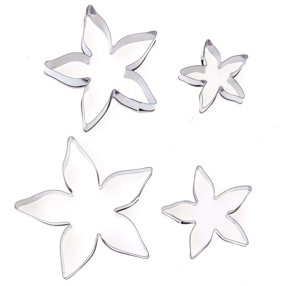 Roses Calyx Fondant Cake Decor Tools Stainless Steel Baking Mold (4pcs)