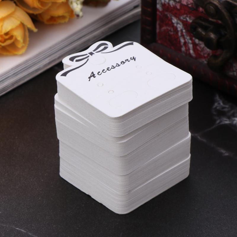 100x Jewelry Cards Holder Hanging Holder Ear Studs Earring Display Cards 3.5x4cm