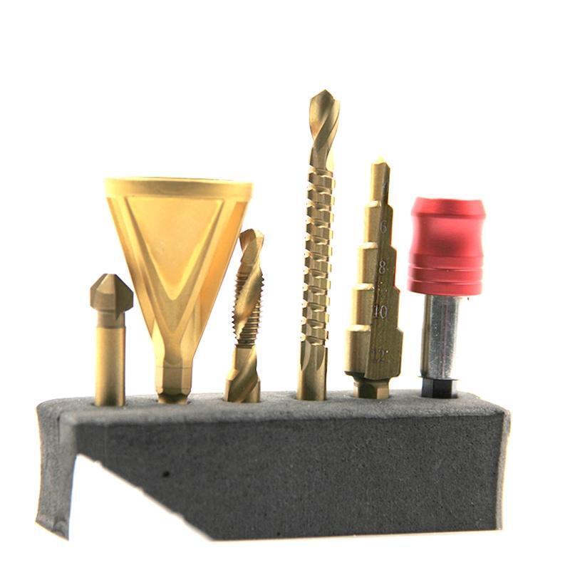 6 Pcs/set Deburring External Chamfering Tool Chamfer Drilling Bit Step Drill Bit