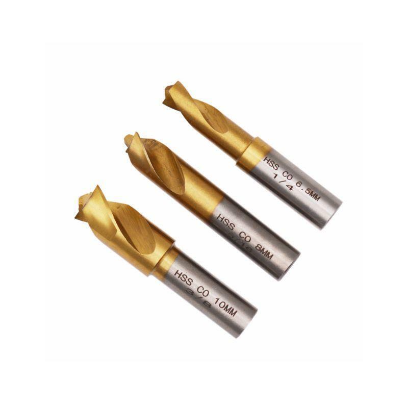 3pcs HSS CO Titanium Spot Weld Cutter Welding Drill Bit High Speed Steel Shaft