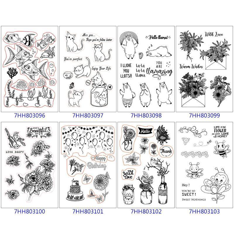 Cute Cat DIY Silicone Clear Stamp Cling Seal Scrapbook Embossing Album Craft